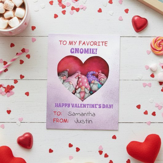Carte Postale À ma fête préférée Gnomie Valentine