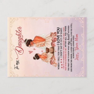 Carte Postale À Ma Fille Cadeau, Fille Et Maman, Lettre D'Amour