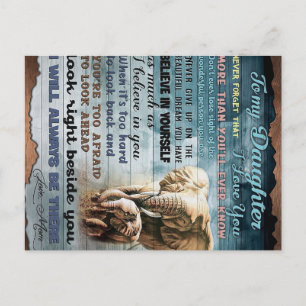 Carte Postale À ma fille Drôle cadeau   Famille présente