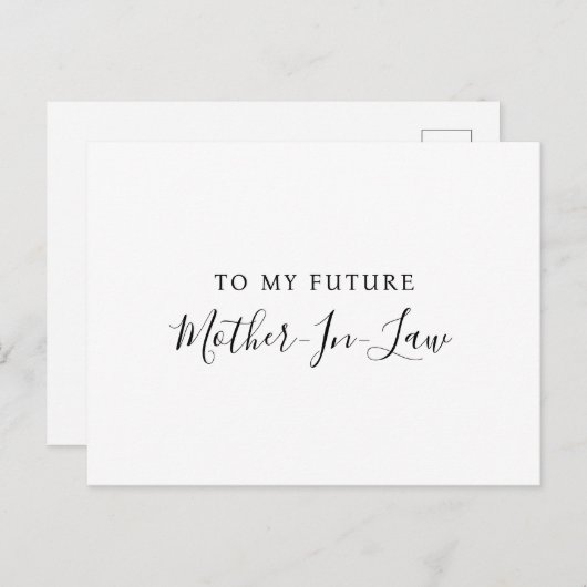 Carte postale à ma future belle-mère (Devant / Derrière)