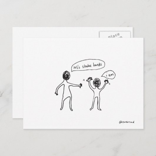 carte postale à main secouée (Devant / Derrière)