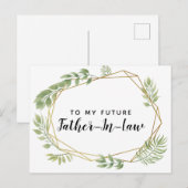 Carte Postale À mon futur beau-père feuille de verdure (Devant / Derrière)