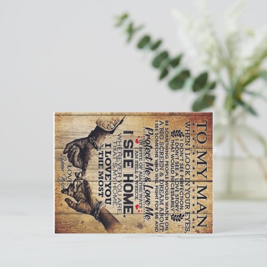 Carte Postale À mon mari | Cadeau d'anniversaire pour mari | (Debout devant)