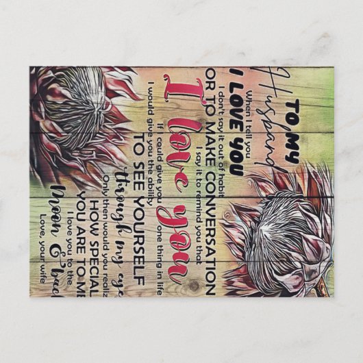 Carte Postale À Mon Mari Design| Décoration Familiale | (Devant)