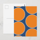 Carte postale à motif abstrait de grands cercles (Devant / Derrière)