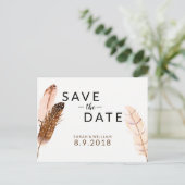 Carte postale à motif aquarelle de plume pour anno (Debout devant)