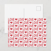 Carte postale à motif d'amour rouge (Devant / Derrière)