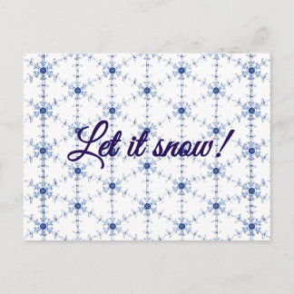 Carte postale à motif de flocon de neige en diaman