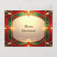 Carte postale à motif de vitrail orné