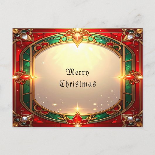 Carte postale à motif de vitrail orné (Devant)
