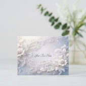 Carte postale à motif floral blanc (Debout devant)