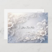 Carte postale à motif floral blanc (Devant / Derrière)