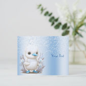 Carte postale à motif floral bleu et canard blanc (Debout devant)