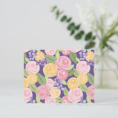 Carte postale à motif floral de roses (Debout devant)