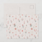Carte postale à motif floral doux (Devant / Derrière)
