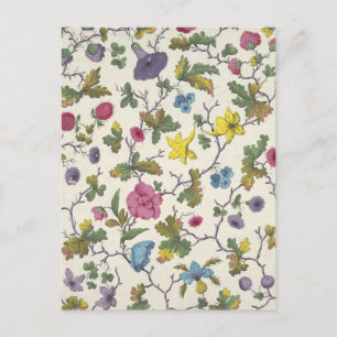 Carte postale à motif floral pour tissu imprimé