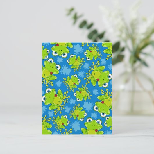 Carte postale à motif grenouille mignonne (Debout devant)