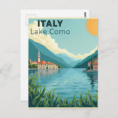 Carte Postale A Nostalgic Classic Travel Poster – Italy Lake Com (Devant / Derrière)