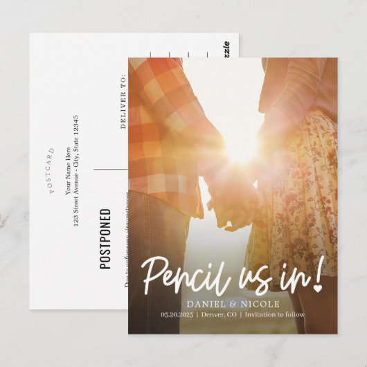 Carte Postale À Partir De La COULEUR ÉDITABLE Coeur Enregistrer  (Devant / Derrière)