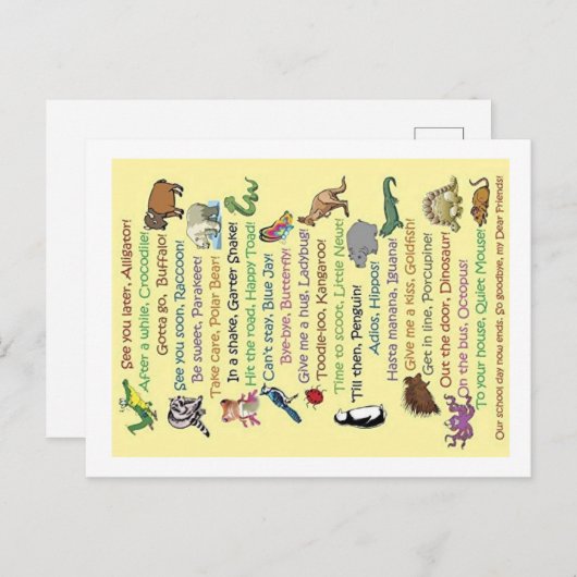 Carte Postale À Plus Tard, Alligator ! (Devant / Derrière)