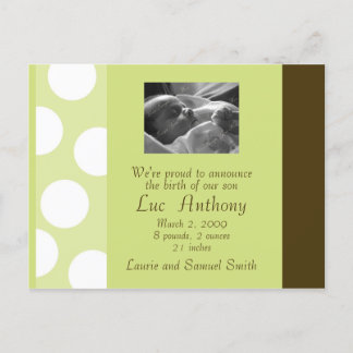 Carte postale à points verts marron blanc (personn