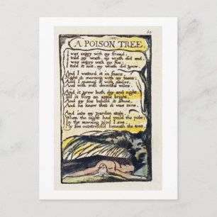 Carte Postale 'A Poison Tree', assiette 50 (Bentley 49) de 'Song
