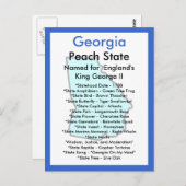 Carte Postale A propos de la Géorgie (Devant / Derrière)