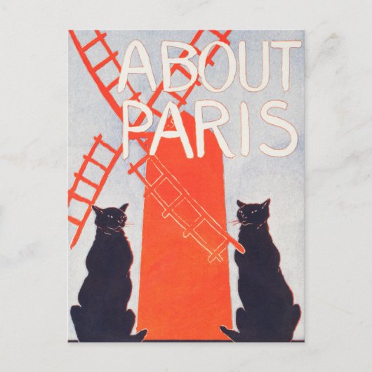 Carte Postale À propos de Paris -Edward Penfield- Ancien Chat Ar (Devant)