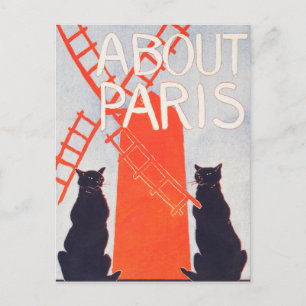 Carte Postale À propos de Paris - Edward Penfield - Vintage Cat 