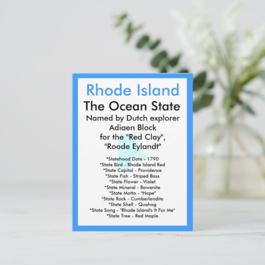 Carte Postale A propos de Rhode Island (Debout devant)