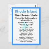 Carte Postale A propos de Rhode Island (Devant / Derrière)