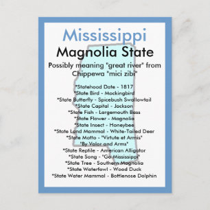 Carte Postale À propos du Mississippi