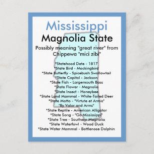 Carte Postale À propos du Mississippi