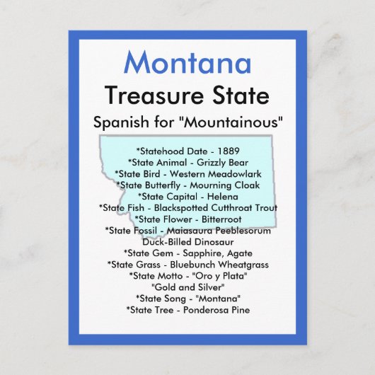 Carte Postale A propos du Montana (Devant)