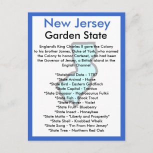 Carte Postale À propos du New Jersey