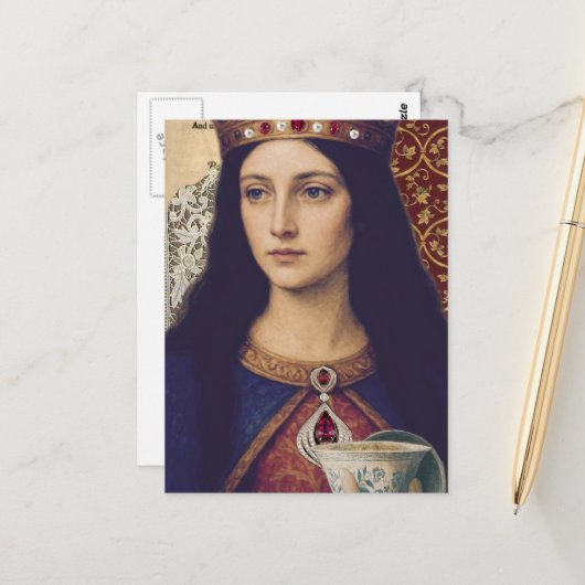 Carte Postale A Queen With Tea Mixed Media Collage (Devant/Arrière en situation)