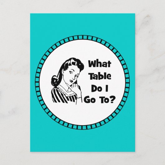 Carte Postale À Quelle Table Ai-Je Accès ? (Devant)