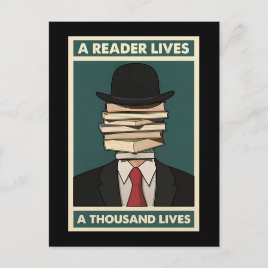 Carte Postale A Reader Lives a Thousand Lives Bibliophile Wisdom (Devant)