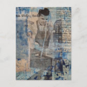 Carte Postale A Retro Woodworking Man mixed media collage  (Devant)