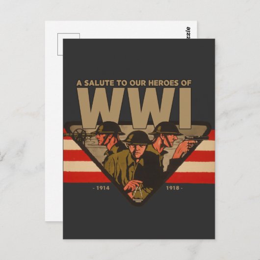 Carte Postale A Salute To Our Heroes of WWI  (Devant / Derrière)