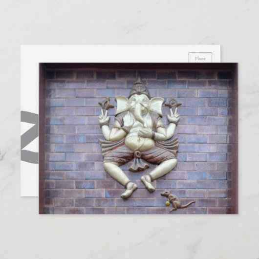 Carte Postale A sculpture of Hindu God Ganesha (Devant / Derrière)
