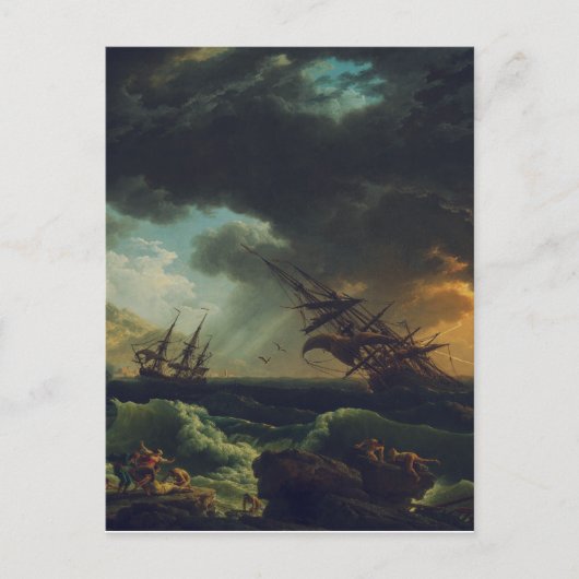 Carte Postale A Shipwreck in Stormy Seas by Claude-Joseph Vernet (Devant)