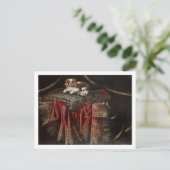 Carte Postale A spaniel seated on embroidered cushion (Debout devant)