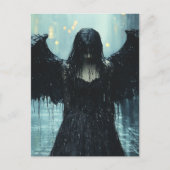 Carte Postale A Spooky Dark Angel in Rain Fantasy (Devant)