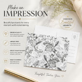 Carte postale à surface texturée | Design monochro