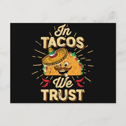 Carte Postale À Taco Nous faisons confiance à Taco Mardi Cinco d (Devant)