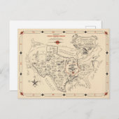 Carte Postale A Texan's Map of the United States (Devant / Derrière)
