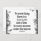 Carte Postale À tout il ya une saison Bible Verse (Devant / Derrière)