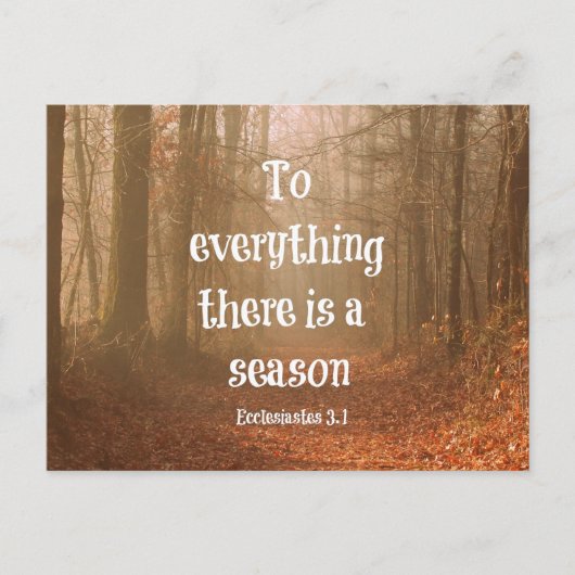 Carte Postale À tout il ya une saison Bible Verse (Devant)