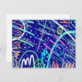 Carte Postale A travers le ciel nocturne (Devant / Derrière)